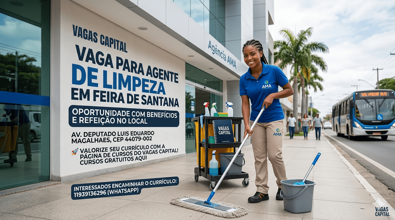 Vaga para Agente de Limpeza em Feira de Santana