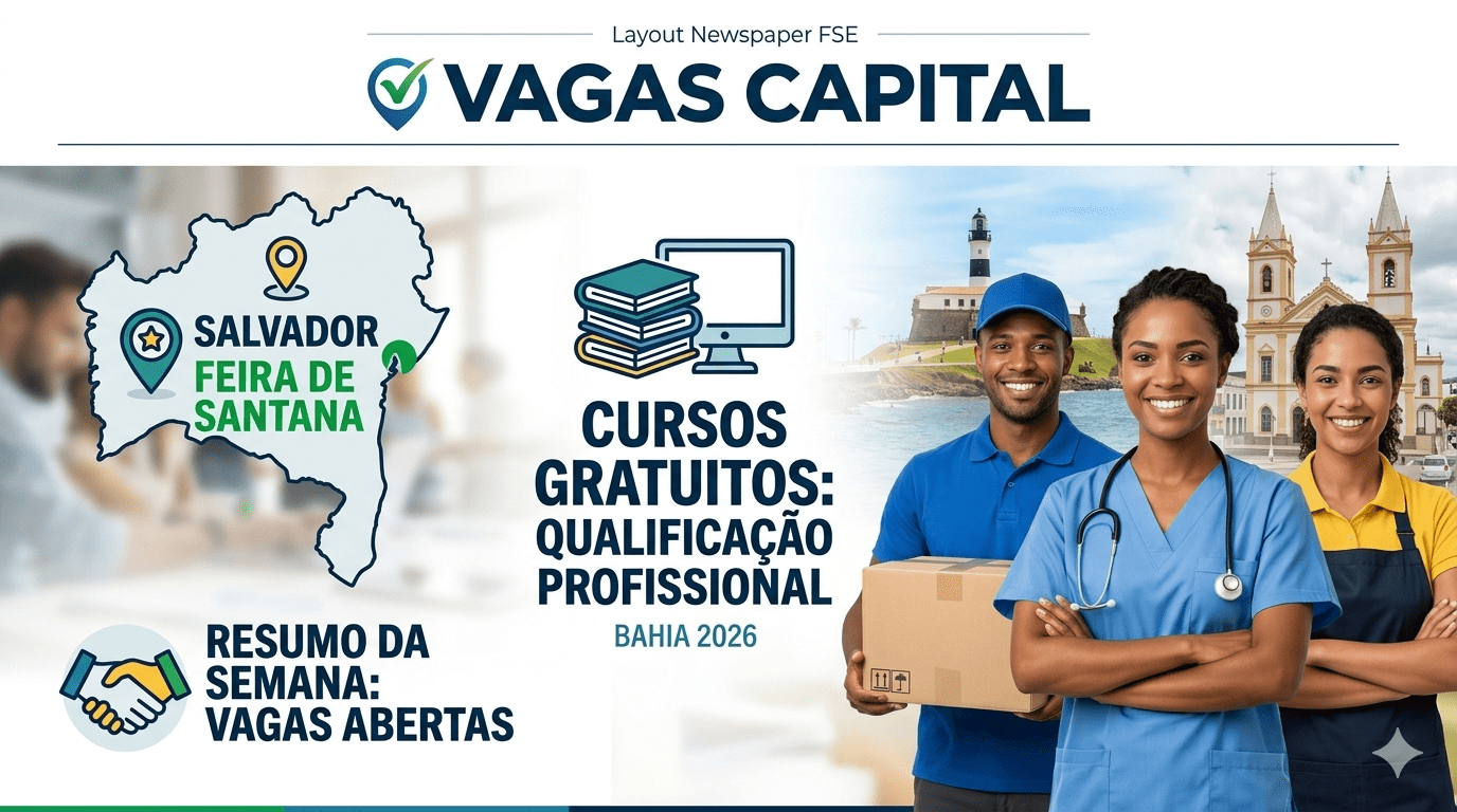 Vagas de Empregos e Cursos na Bahia: Vagas em Salvador, Feira de Santana