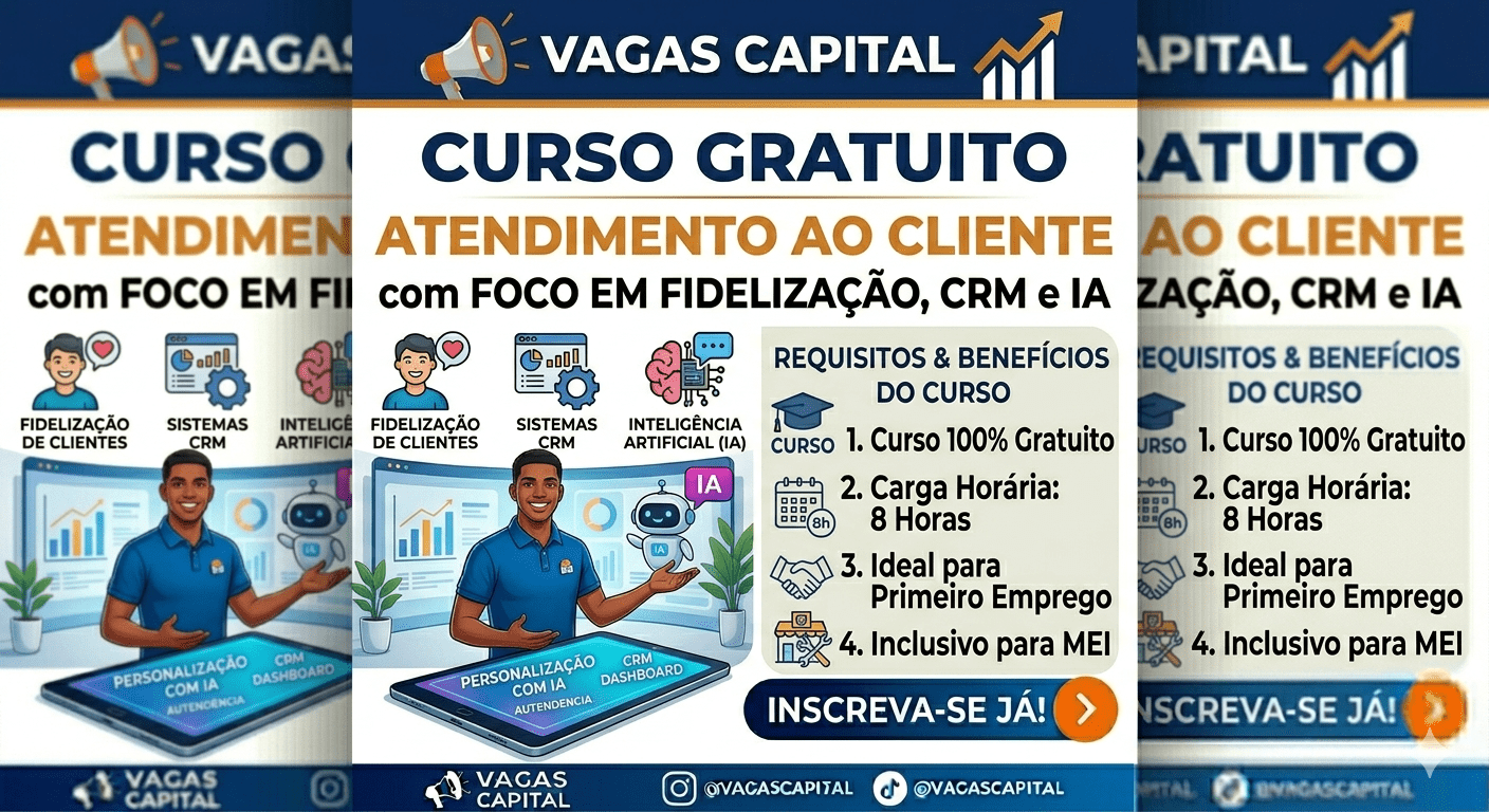 Curso Gratuito de Atendimento ao Cliente: Aprenda a Encantar e Fidelizar em 8 Horas