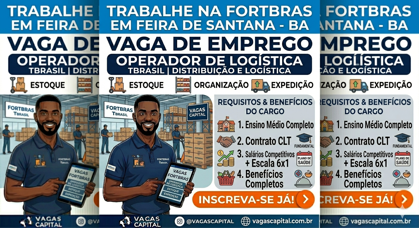 Emprego em Feira de Santana: Fortbras contrata Operador(a) de Logística