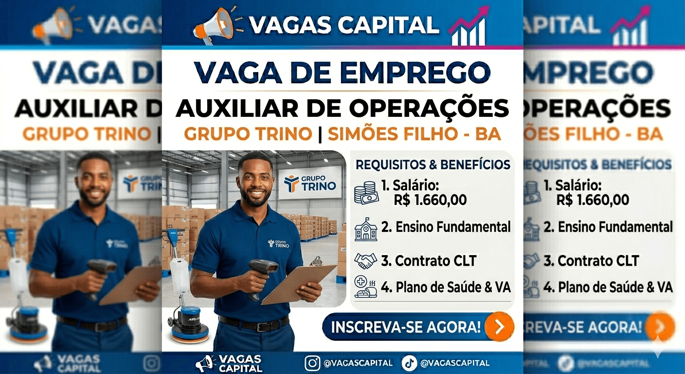 Vagas de Emprego em Simões Filho: Auxiliar de Operacional