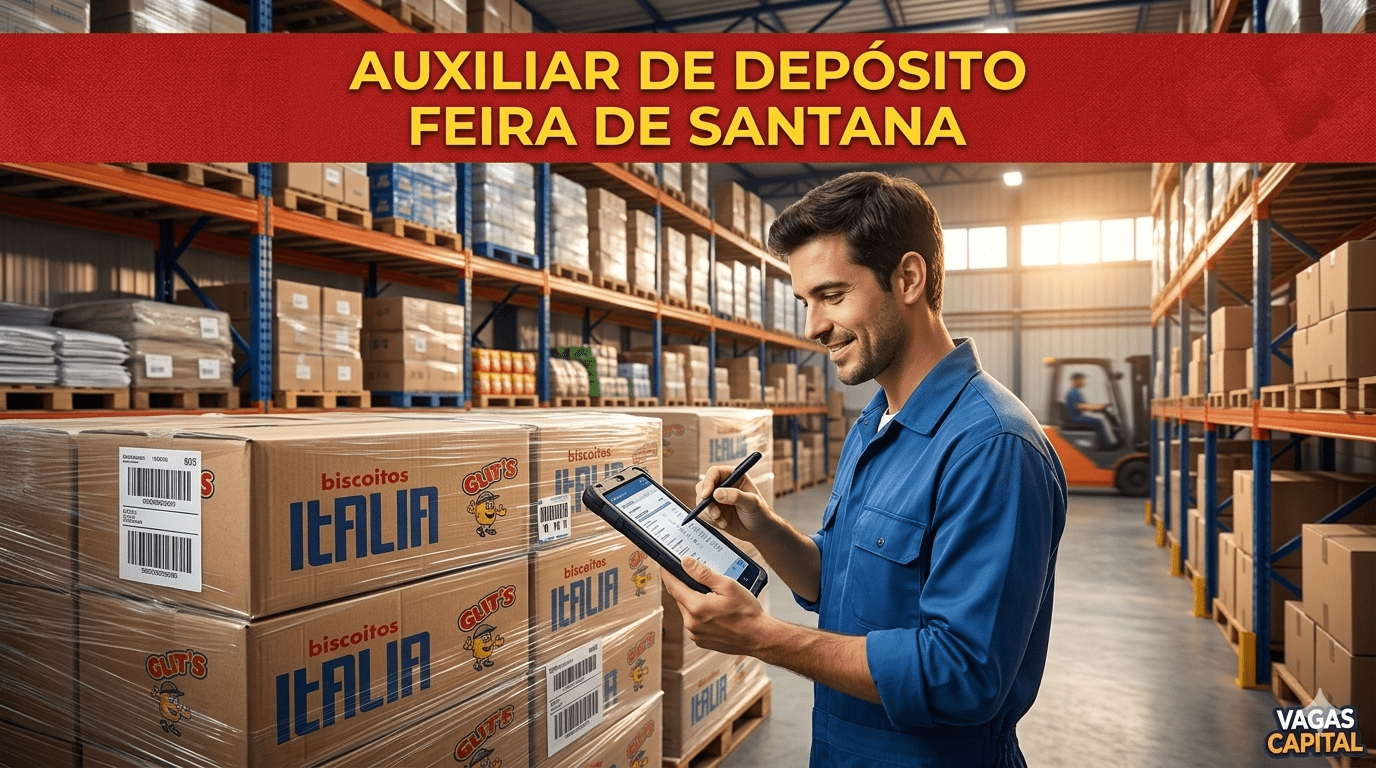 Vagas de Emprego para Auxiliar de Depósito em Feira de Santana na Biscoitos Itália