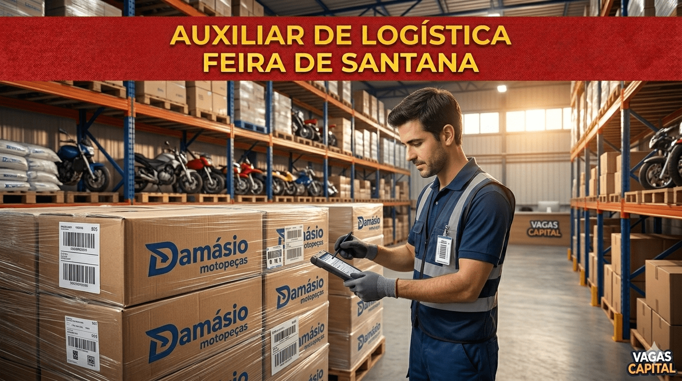 Vagas de Emprego para Auxiliar de Logística em Feira de Santana na Damásio Motopeças