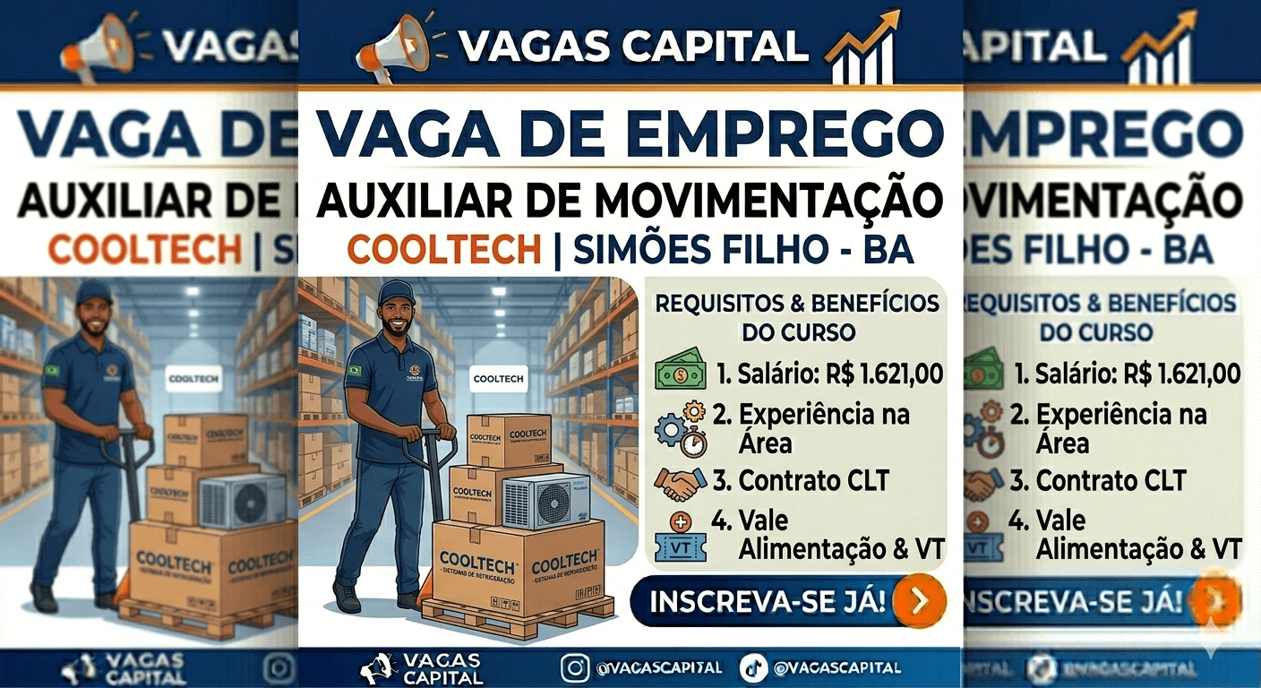Vagas de Emprego em Simões Filho: Auxiliar de Movimentação