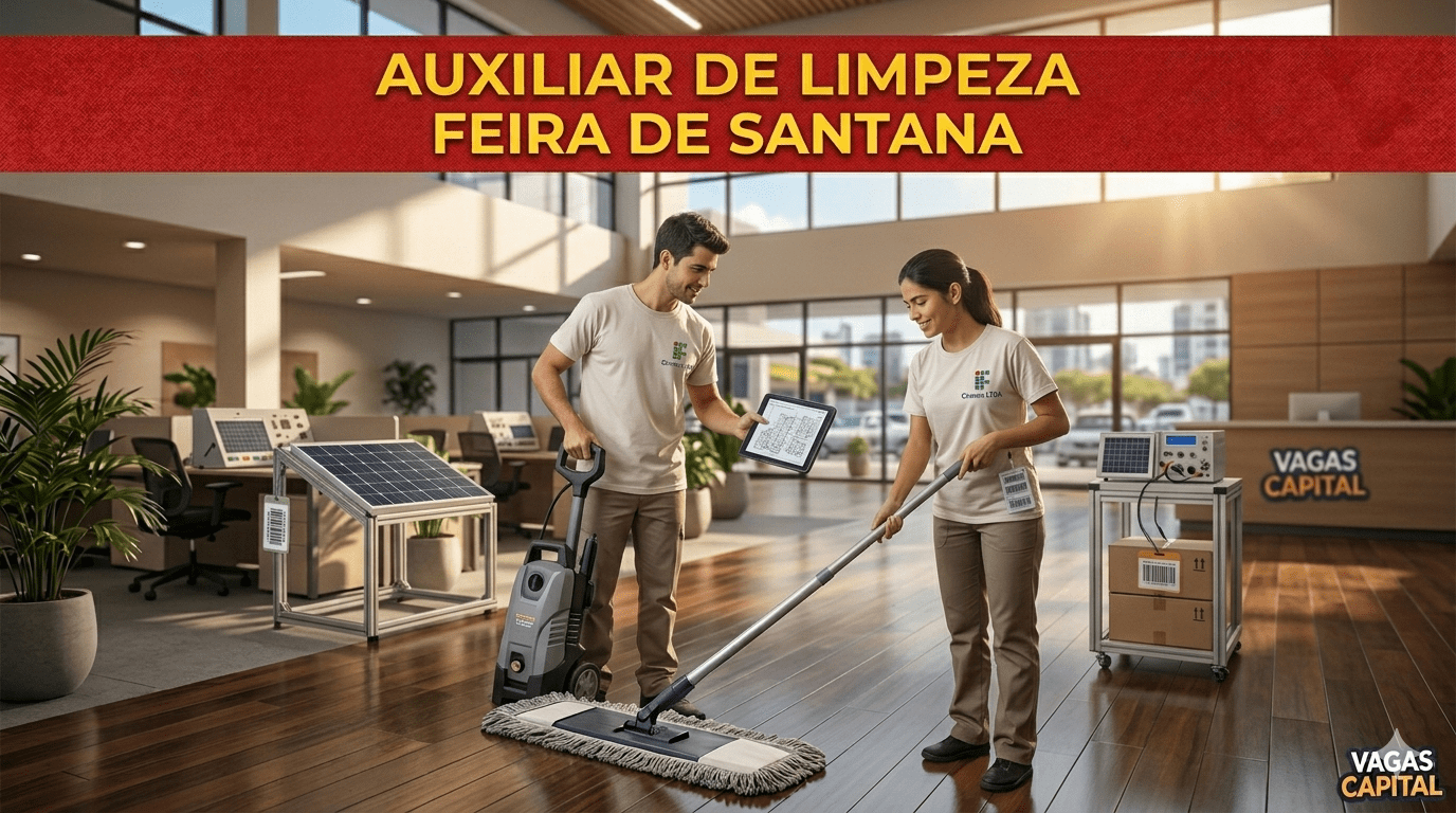 Vagas de Emprego para Auxiliar de Limpeza em Feira de Santana (Meio Período)