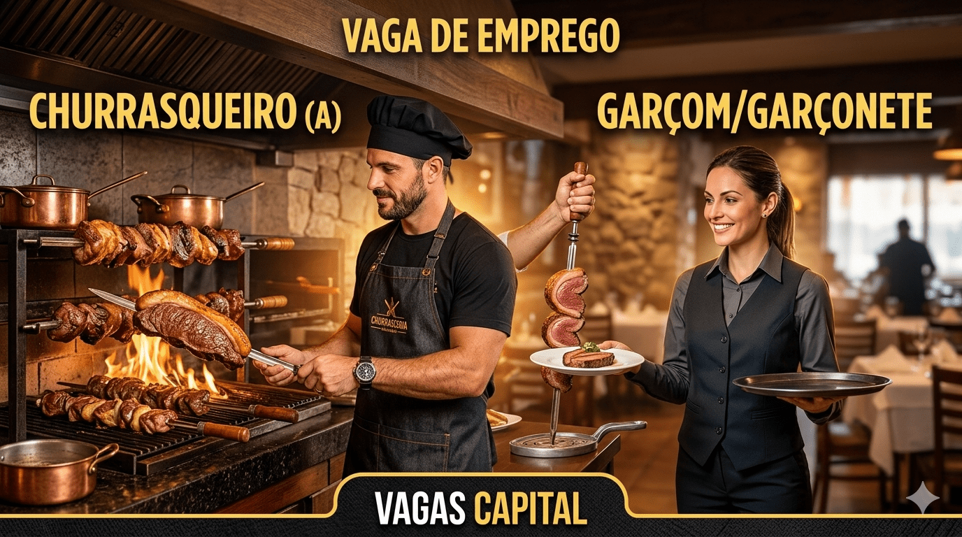 Emprego em Feira de Santana: Churrasqueiro e Garçom 2026